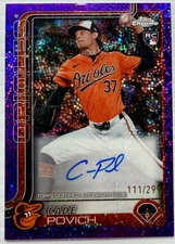 Cade Povich #RA-CP 2025 Topps Chrome RC  Purple Speckle Refractor Auto /299