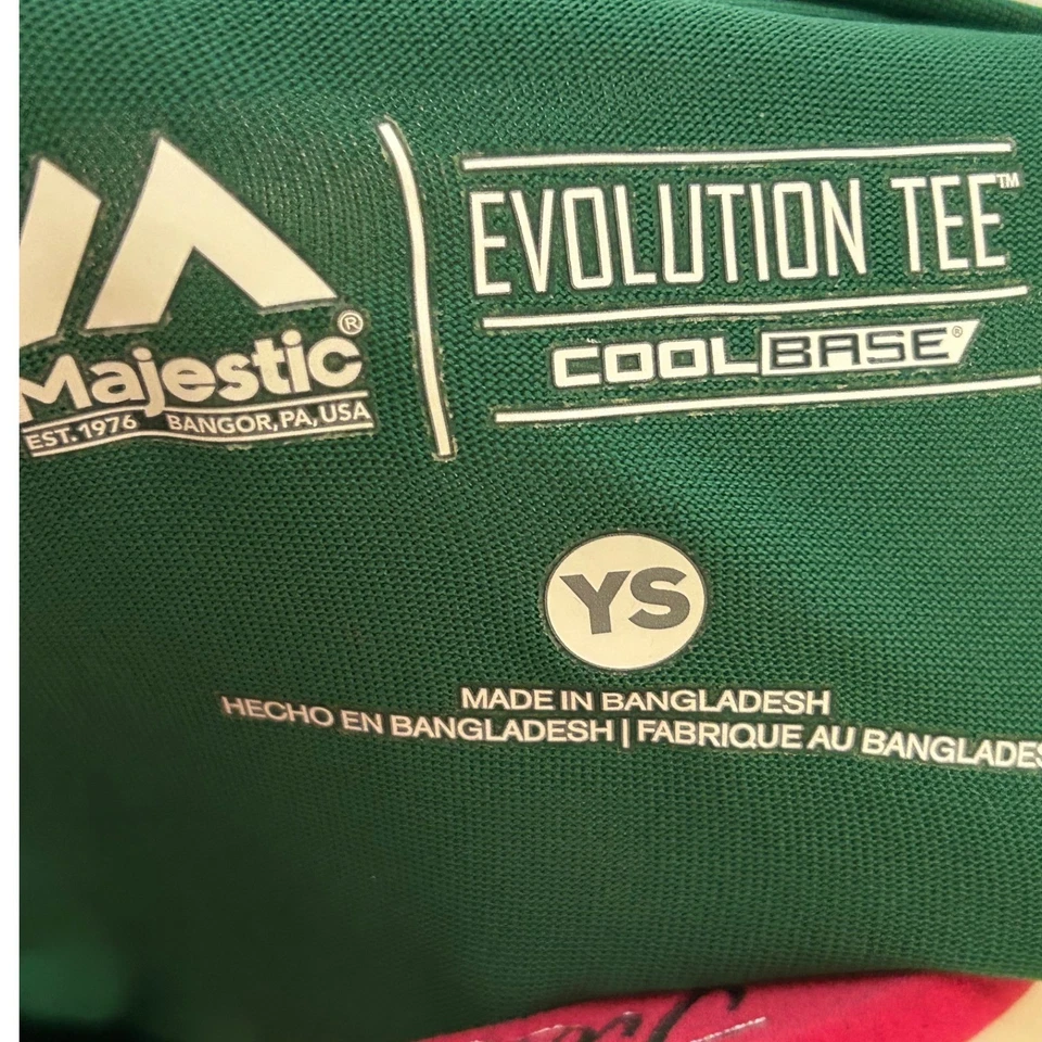 Camiseta Majestic Evolution Cool Base Verde Juvenil Pequeña Camiseta Atlética Pequeña Nueva Sin Etiquetas Foto 3 de 3