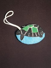 Beaded Turtle Coin Purse Blue  Green Small SUPER CUTE  e9 