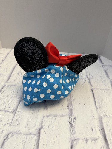 Disney Parks Minnie Mouse Polka Dot Ears & Red Bow Hat Baseball Cap Snapback EUC - Picture 3 of 7