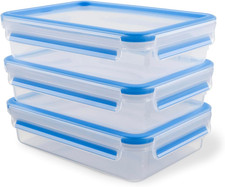 EMSA Clip & Close Frischhaltedosen-Set, Rechteckig, 3 X 1,2 L, Aufbewahrungsboxe