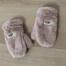 UGG Faux Fur Mittens Kids Toddler Baby Gloves Light Pink Size 2-4 years NEW