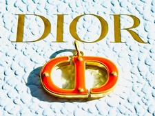 One  Dior  gold / orange  zipper pull Size W ...