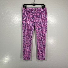 Lilly Pulitzer Kelly Skinny Ankle Pant in Mandevilla Stripe 2 Resort Pink Blue