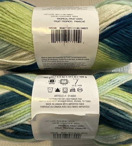 2 IMPECABLES en FRUTA TROPICAL VARG por LOOPS & HILOS 187 yardas/171m 3.5oz/100g - Imagen 4 de 4