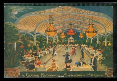 Vintage Advertising Postcard Travel Grande Ristrorante Sempioncino Milan Italy