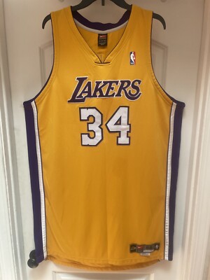 Shaquille O'Neal #34 2001 Nike Authentic LA Lakers Pro Cut Game
