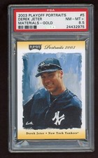 Derek Jeter 2003 GOLD /25 Playoff Portraits PSA 8.5+ Yankees HOF (pop 1)