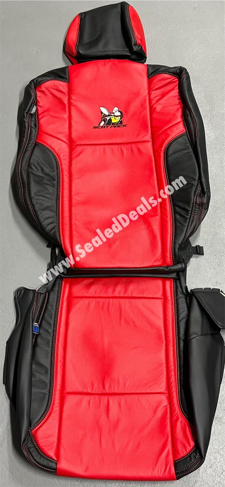 Black & Salsa Red Leather Seat Covers for 201523 Dodge Charger w Scat Pack Logo eBay