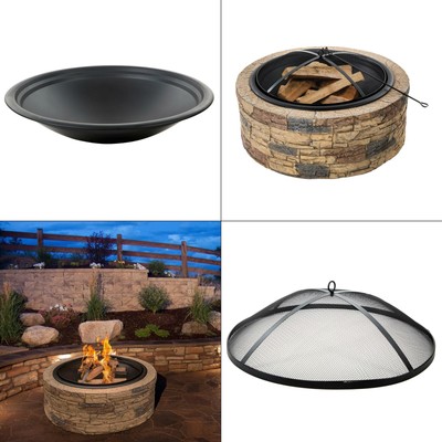 cast stone wood burning fire pit