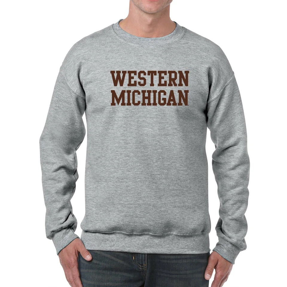 Western Michigan Broncos Basic Block Crewneck Sweatshirt - Sport Grey - Image 4 of 4