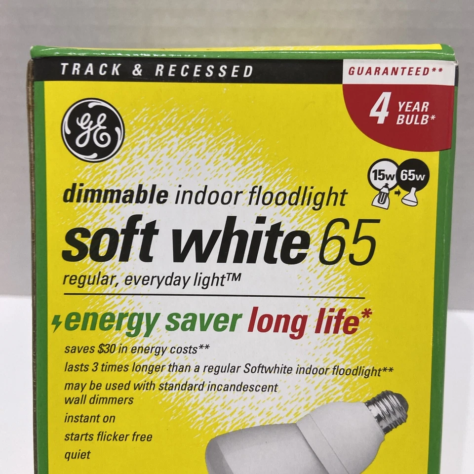 GE Soft White 65 Energy Star Long Life 15 Watt R30 Dimmable Indoor Floodlight - Image 2 of 4