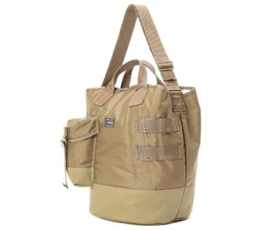 Porter All 2-Way Bucket Tote with Pouch 502-05959-40 beige