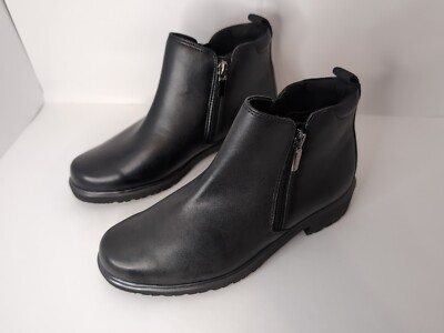 Munro Women's Rourke Bootie Leather Black Size 6.5 WIDE New With Box