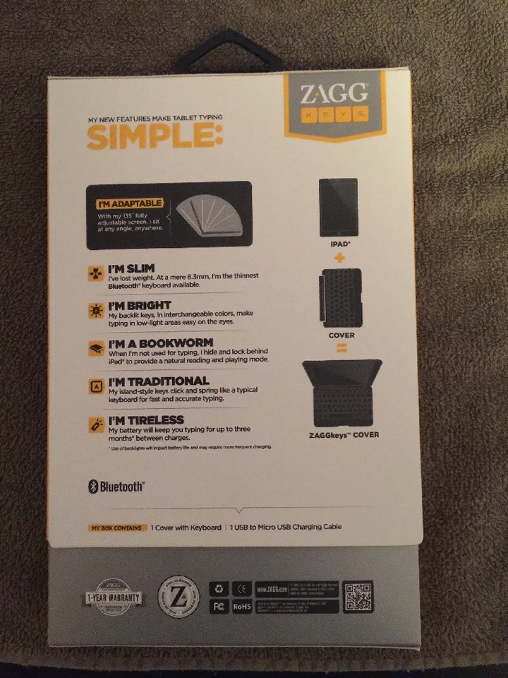 Cover with Backlit Bluetooth Keyboard for Apple iPad mini1 and iPad mini2 - Image 2 of 3