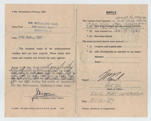 GB OHMS WEIHNACHTSINSEL RFA CONSTANTINE/BEAUHARNOIS 1957 SINGAPUR - Bild 2 von 3