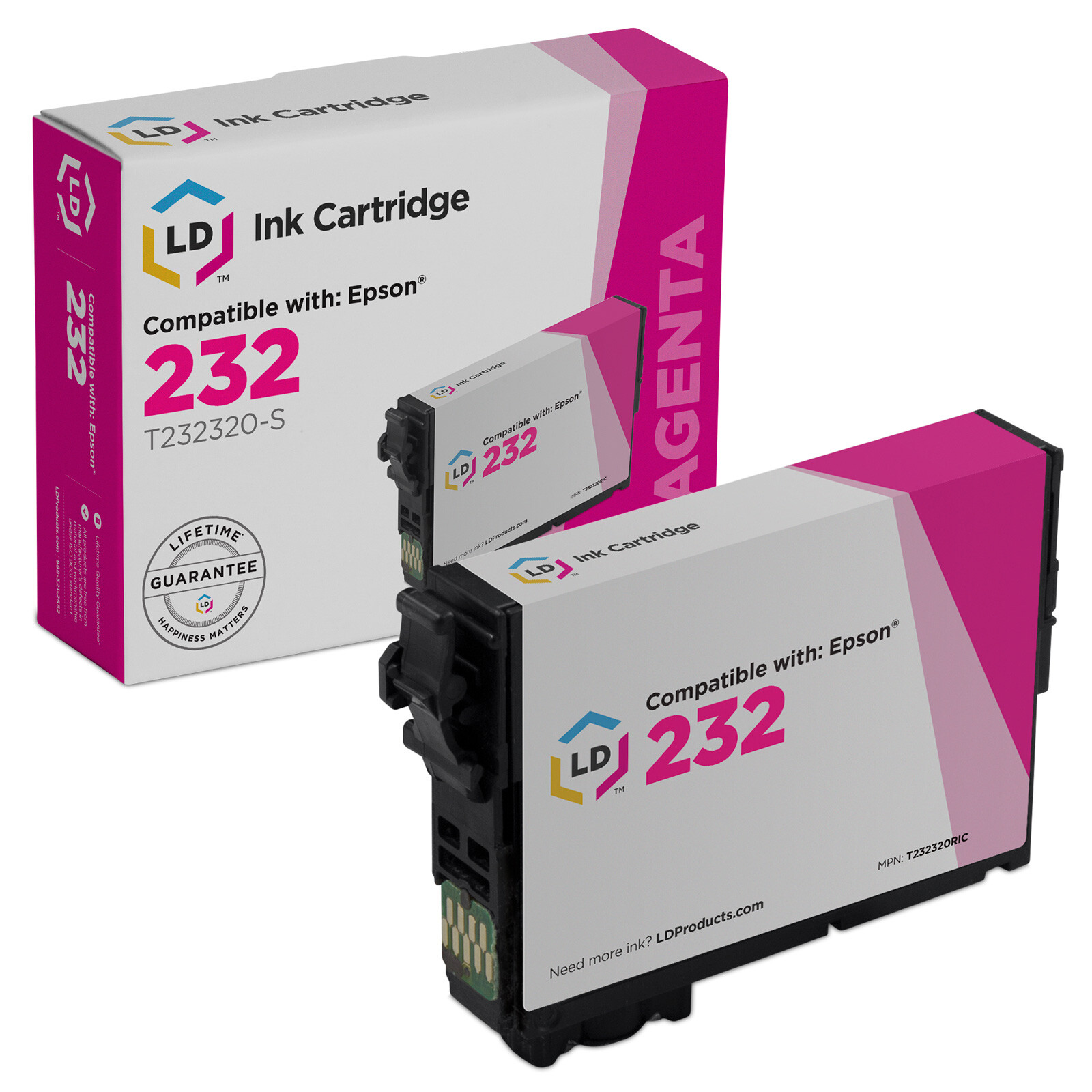 Ink Cartridge Replacement for Epson 232 Standard Yield (Magenta, Single)