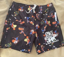 Space Jam Mens Bugs Bunny Taz Tweety Marvin Pacsun Swim Shorts Trunks: Size M