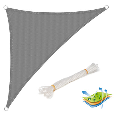 WOLTU Sonnensegel 180g/m² HDPE Sonnenschutz mit Befestigungsseilen3x3x4,25m Grau