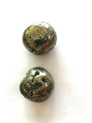 2 Piece Pyrite Tumbled Stones 0.75-1.25'' - Healing Stones, Metaphysical Healing 