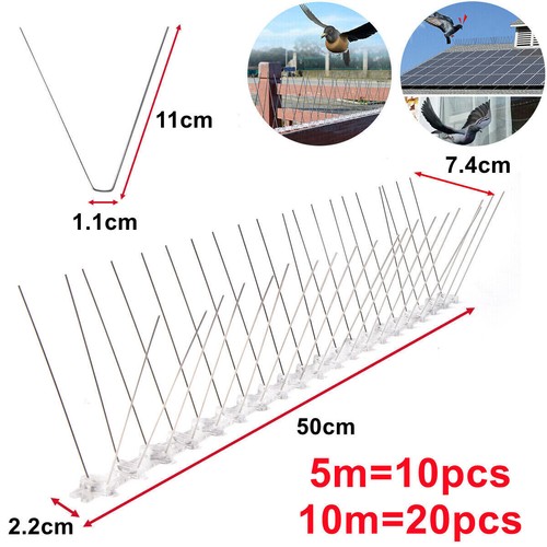 Taubenabwehr Spikes Edelstahl 2-reihig Vogelschutz Vogelschreck 5 10 20 Meter - Bild 14 von 23