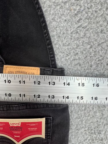 Levi's Girl's Big Denim Overall Skyler Stretch Black Slim Through Thigh Size 14 - Picture 7 of 8