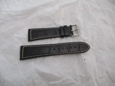 GENUINE alligator black exotic usa watchstrap watch band strap 24mm contrast