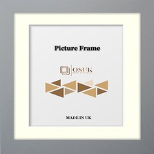 Image of Silver Square Photo Frame Square Picture Frame With Black White Ivory Blue Mount