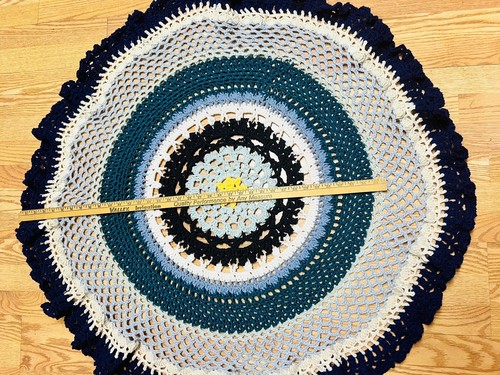 Lotus Mandala HECHA A MANO Crochet AFGANA Silla Tejida SOFÁ Regreso MANTA Cama TIRADA - Imagen 5 de 8