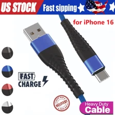 Braided USB C Type C Fast Charging Data Cable Cord for iPhone 16 Pro Max 15 lot