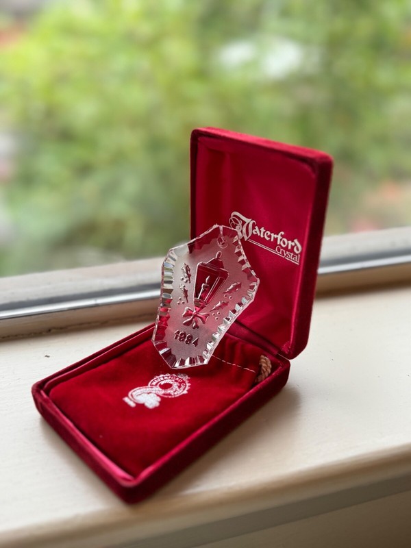 Waterford Crystal Vintage Annual 1984 Lantern Christmas Ornament w/Box