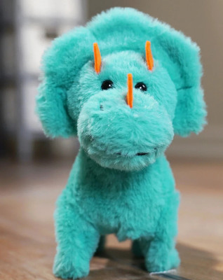 Kid Connection Miniature Electronic Walking Pet Teal Triceratops, 6in He...