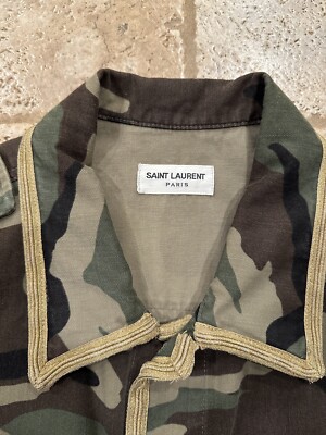 Saint Laurent x Hedi Gold Trimmed M65 Military Camo Jacket | eBay UK