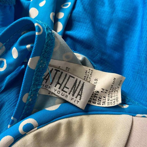 Athena Swimsuit Size 14 2 Pieces Style 65319 Top 65389 Bottoms Blue Skort - Picture 3 of 9