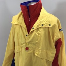 Lifa By Fletcher Color Block Pullover Half Zipper Snap Button Mens Large Jacket