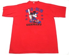VTG Rare 70s 80s Mickey Mouse Baseball NEU-ULM Germany T Shirt Walt Disney USA