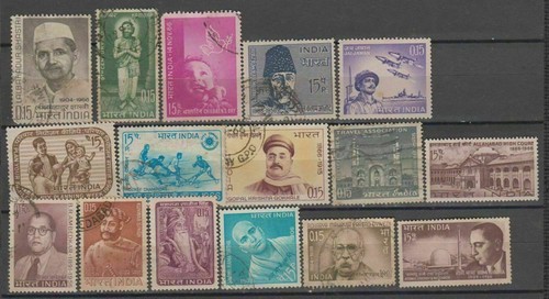 India 1966 Used Complete Year set of 16 Stamps