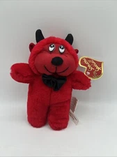 VTG 1999 Red Devil Plush Black Horns & Bow tie Joelson Industries 7” w/ ❤️ Tag