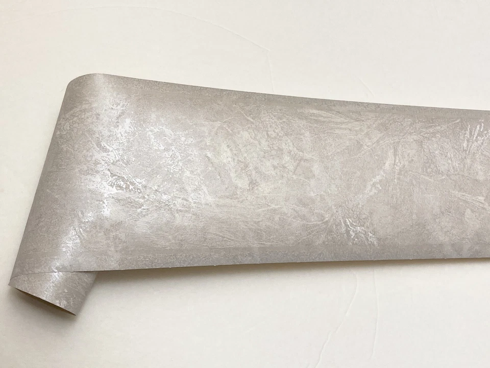 JOHN WILMAN Abstracto Moderno Gris Beige Brillo Texturizado Vinilo Papel Pintado Borde Foto 4 de 4