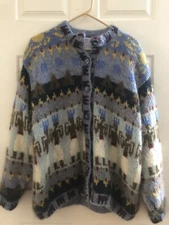 Vintage SIOCHAIN Irish Hand Loomed Mohair & Wool Multicolor Sweater Never Worn