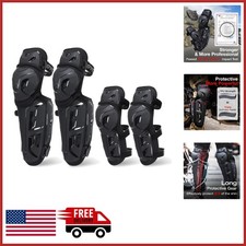 Flexible Knee and Elbow Pads for Motorcycling with Widened Lower Leg Protection