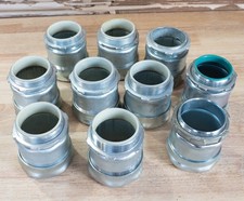 Lot of 10 Misc Conduit 2-1/2" Compression Couplings Stainless Steel