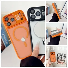 Mag Safe Clear Stand Case+Lens Film For iPhone 17 Pro Max Air 16 15 14 13 12 11 