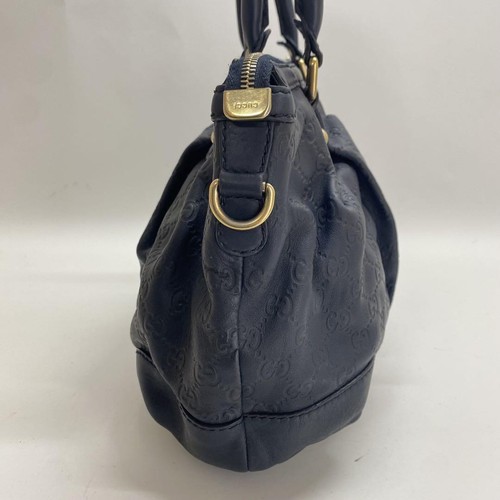 GUCCI GG Shima Sukey borsa a mano una tracolla 247902 pelle blu navy autentica - Foto 8 di 18