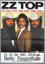 ZZ TOP – rare vintage original Berlin 1983 concert poster ELIMINATOR
