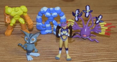 Vintage 1999 Monster Rancher Figures Pixie Ice Man Titan Golem Weeds Hopper
