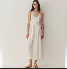 NWT Doen Nevita Linen Maxi Dress White Size S