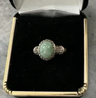 Vintage Sterling  Silver 925 Jade Ring  Size 6