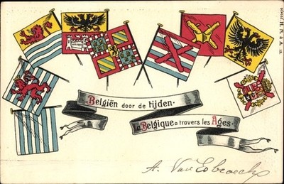 Präge Wappen Ak Belgien, La Belgique a travers les Ages - 3904917