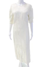 Isabel Marant Womens Womens Short Sleeve V Neck Solid Maxi Dress White 36